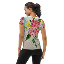 Load image into Gallery viewer, Rose Art All-Over Print Women&#39;s Athletic T-shirt