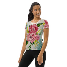 Load image into Gallery viewer, Rose Art All-Over Print Women&#39;s Athletic T-shirt