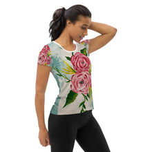 Load image into Gallery viewer, Rose Art All-Over Print Women&#39;s Athletic T-shirt