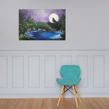 Load image into Gallery viewer, Night Wolf Photo paper poster