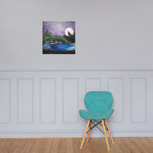 Load image into Gallery viewer, Night Wolf Photo paper poster
