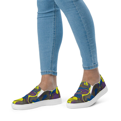 Women’s slip-on canvas shoes Blue Yellow Horizons