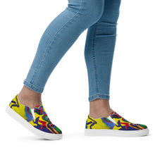 Load image into Gallery viewer, Yellow Waves Women’s slip-on canvas shoes